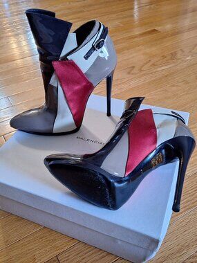 Balenciaga colorblock stiletto booties